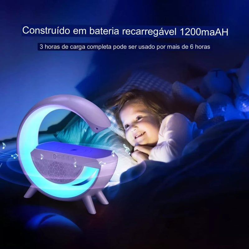 Luminária G com RGB Caixa De Som Ati 2023 Carregador por indução Inteligente [15w]