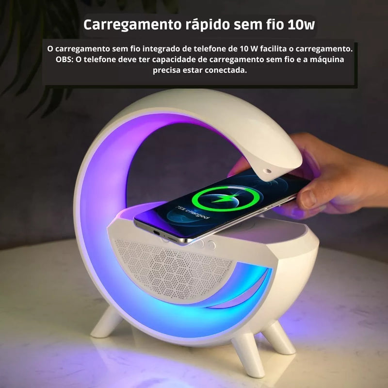 Luminária G com RGB Caixa De Som Ati 2023 Carregador por indução Inteligente [15w]